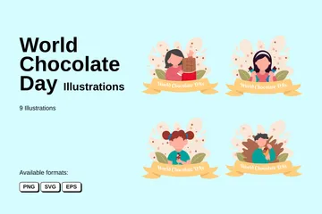 Día Mundial del Chocolate Paquete de Ilustraciones