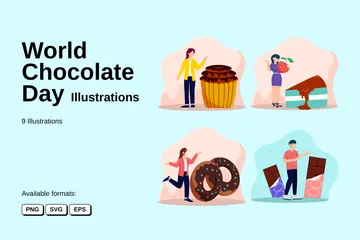 Día Mundial del Chocolate Paquete de Ilustraciones