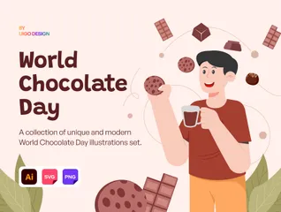 Día Mundial del Chocolate Paquete de Ilustraciones