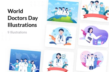 Día Mundial del Médico Paquete de Ilustraciones