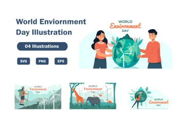 Día Mundial del Medio Ambiente Paquete de Ilustraciones