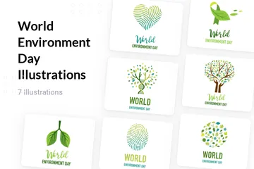 Día Mundial del Medio Ambiente Paquete de Ilustraciones