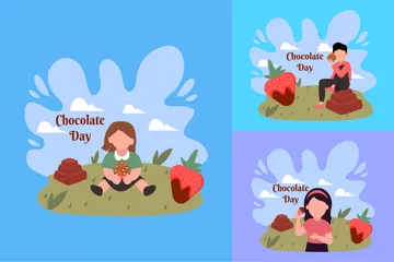 Dia Mundial do Chocolate Pacote de Ilustrações