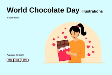 Dia Mundial do Chocolate Pacote de Ilustrações