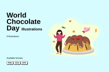 Dia Mundial do Chocolate Illustration Pack