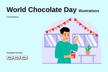 Dia Mundial do Chocolate Pacote de Ilustrações