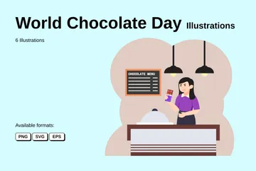 Dia Mundial do Chocolate Pacote de Ilustrações