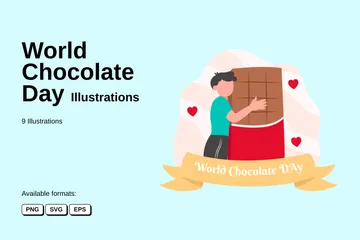 Dia Mundial do Chocolate Pacote de Ilustrações