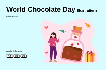 Dia Mundial do Chocolate Illustration Pack