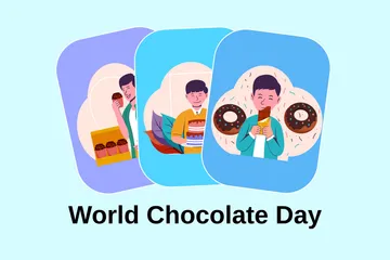 Dia Mundial do Chocolate Pacote de Ilustrações