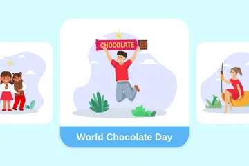 Dia Mundial do Chocolate Pacote de Ilustrações