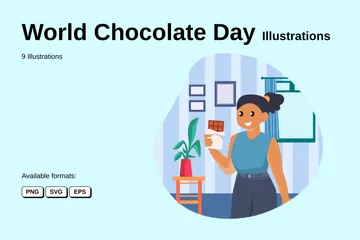 Dia Mundial do Chocolate Pacote de Ilustrações