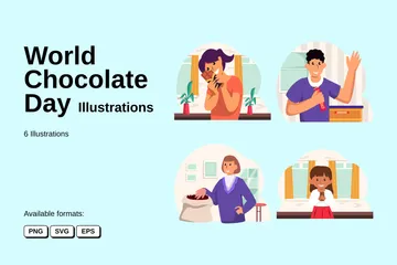 Dia Mundial do Chocolate Pacote de Ilustrações