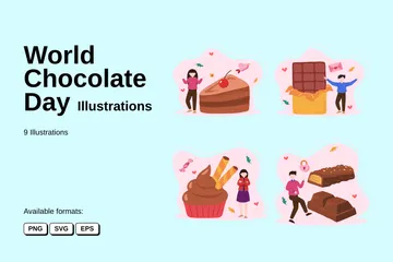 Dia Mundial do Chocolate Illustration Pack