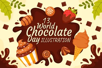 Dia Mundial do Chocolate Pacote de Ilustrações