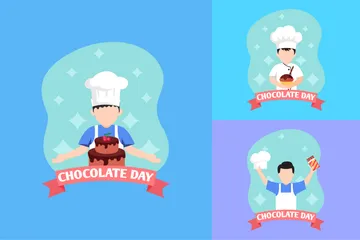 Dia Mundial do Chocolate Pacote de Ilustrações