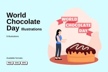 Dia Mundial do Chocolate Pacote de Ilustrações