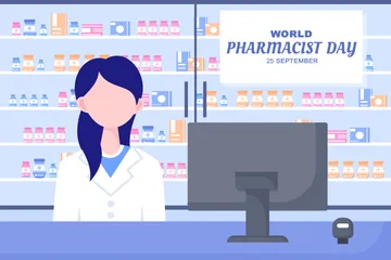 Dia Mundial do Farmacêutico Pacote de Ilustrações