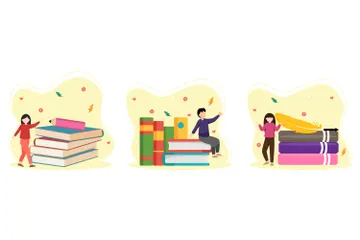 Dia Mundial do Livro Illustration Pack