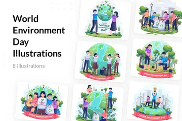 Dia Mundial do Meio Ambiente Pacote de Ilustrações