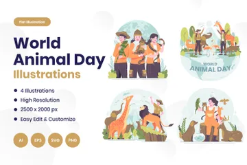 Dia Mundial dos Animais Pacote de Ilustrações