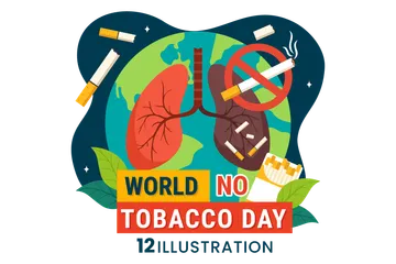 Dia Mundial Sem Tabaco Pacote de Ilustrações