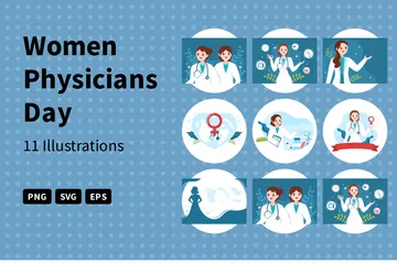 Día de las mujeres médicas Paquete de Ilustraciones