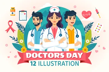 Día Nacional del Médico Paquete de Ilustraciones