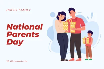 Dia Nacional dos Pais Pacote de Ilustrações