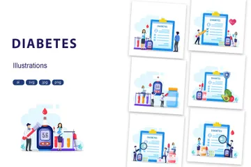 Diabetes Pacote de Ilustrações