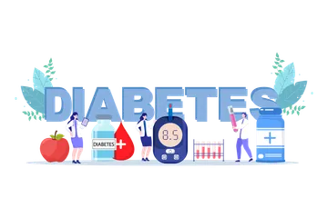 Diabetes-Tests im Gesundheitswesen Illustrationspack