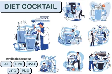 Diet Cocktail Illustration Pack