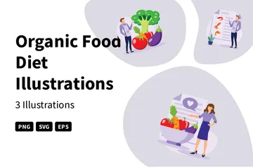 Dieta de Alimentos Orgânicos Pacote de Ilustrações