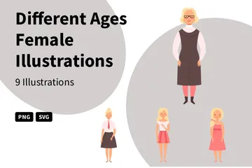 Different Ages Female Illustration Pack
