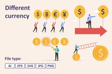 Different Currency Illustration Pack