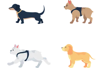 Different Dog Breeds Illustration Pack