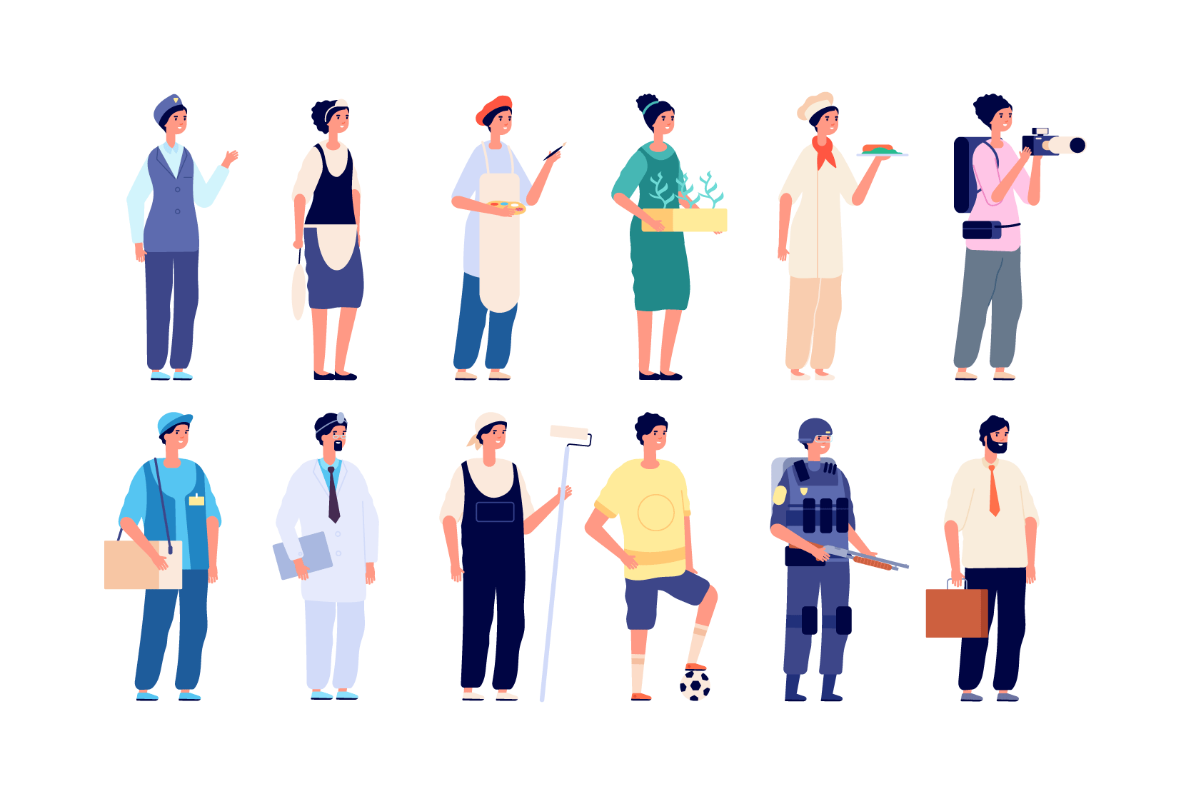 Premium Different Professionals Illustration pack from People Illustrations