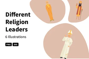다양한 종교 지도자 일러스트레이션 팩