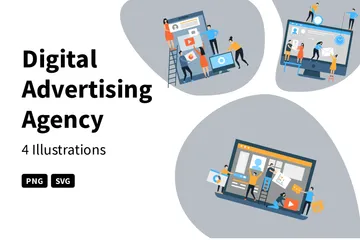 Digital Advertising Agency Illustration Pack
