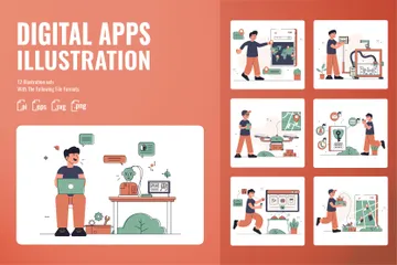 Digital Apps Illustration Pack
