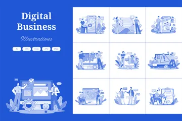 Digital Business Illustration Pack