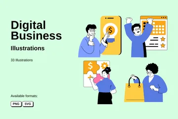 Digital Business Illustration Pack