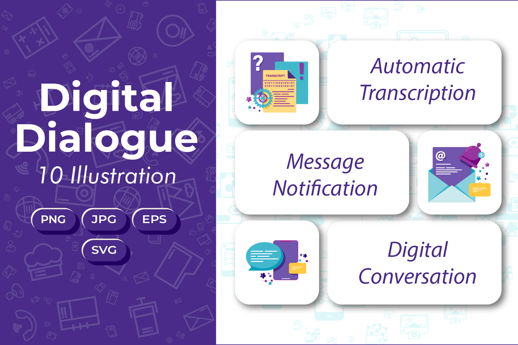 Digital Dialogue Illustration Pack Free Download Network Communication Illustrations