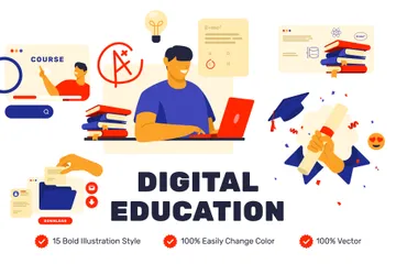 Digital Education Illustration Pack