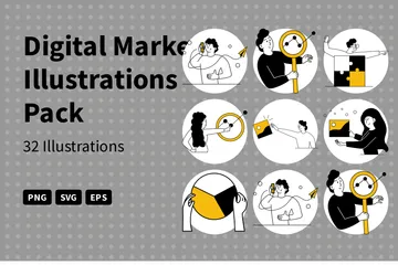 Digital Market Illustration Pack
