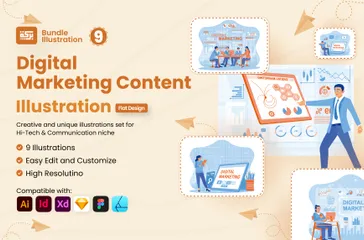 Digital Marketing Content Illustration Pack