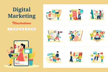 Digital Marketing Illustration Pack