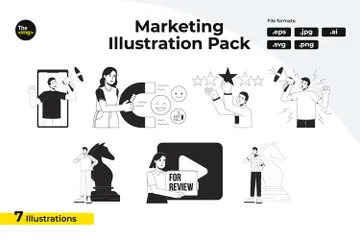 Digital Marketing Services Illustration Pack