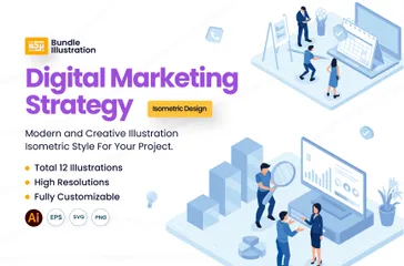 Digital Marketing Strategy Illustration Pack