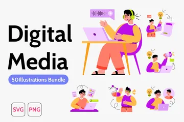 Digital Media Illustration Pack